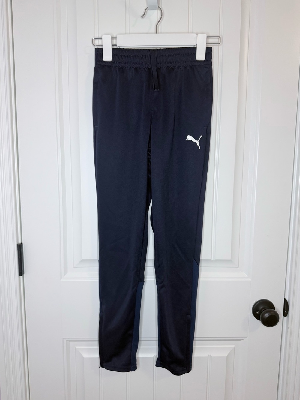 Puma Navy Kids' Logo Track Joggers w/ Zipper Leg Opening